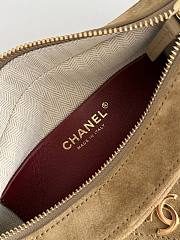 Chanel Small Hobo Bag Suede Calfskin & Gold-Tone Metal Dark Beige - 24x16x7cm - 3