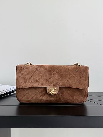 Chanel Maxi Flapbag Suede Calfskin & Gold-Tone Metal Camel AS6627 - 32x19.5x10cm