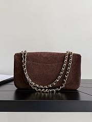 Chanel Maxi Flapbag Suede Calfskin & Gold-Tone Metal Dark Brown AS6627 - 32x19.5x10cm - 6