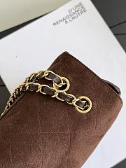 Chanel Maxi Flapbag Suede Calfskin & Gold-Tone Metal Dark Brown AS6627 - 32x19.5x10cm - 4