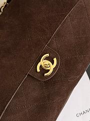 Chanel Maxi Flapbag Suede Calfskin & Gold-Tone Metal Dark Brown AS6627 - 32x19.5x10cm - 2