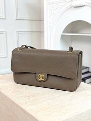 Chanel Maxi Flapbag Grained Calfskin & Gold Metal Dark Khaki AS6231 - 32x19.5x10cm - 4
