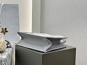 Small Dior Book Tote with Strap Gray Dior Oblique Embroidery with White Lace and Dior Médaillon - 26.5x22x14cm - 5