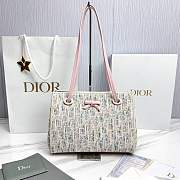Small Dior Promenade Shopping Bag Multicolor Dior Oblique Pastel Jacquard - 27x20x12.5cm - 1