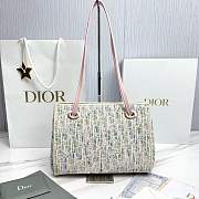 Small Dior Promenade Shopping Bag Multicolor Dior Oblique Pastel Jacquard - 27x20x12.5cm - 2