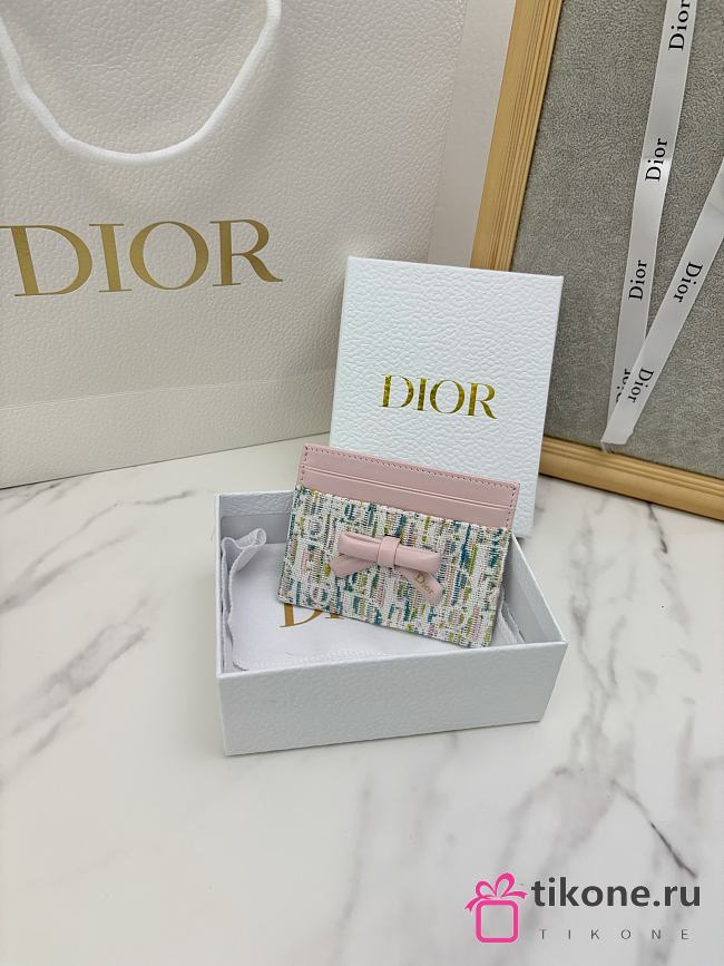Dior Promenade Freesia Card Holder Multicolor Dior Oblique Pastel Jacquard - 10.5x8x0.5cm - 1