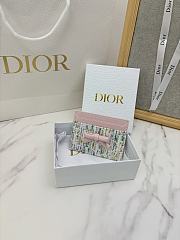 Dior Promenade Freesia Card Holder Multicolor Dior Oblique Pastel Jacquard - 10.5x8x0.5cm - 1