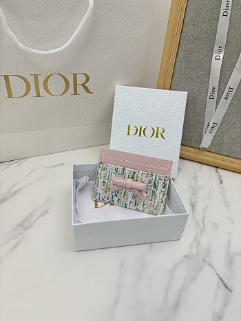 Dior Promenade Freesia Card Holder Multicolor Dior Oblique Pastel Jacquard - 10.5x8x0.5cm