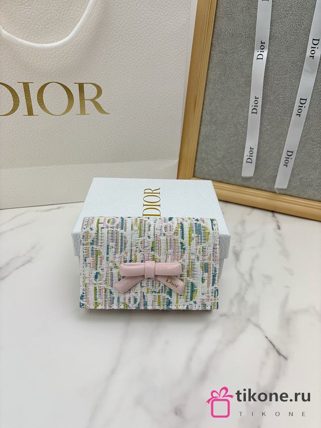Dior Promenade Glycine Wallet Multicolor Dior Oblique Pastel Jacquard - 11x7.5x3cm  - 1