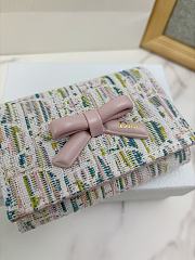 Dior Promenade Glycine Wallet Multicolor Dior Oblique Pastel Jacquard - 11x7.5x3cm  - 3