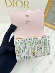 Dior Promenade Glycine Wallet Multicolor Dior Oblique Pastel Jacquard - 11x7.5x3cm  - 2