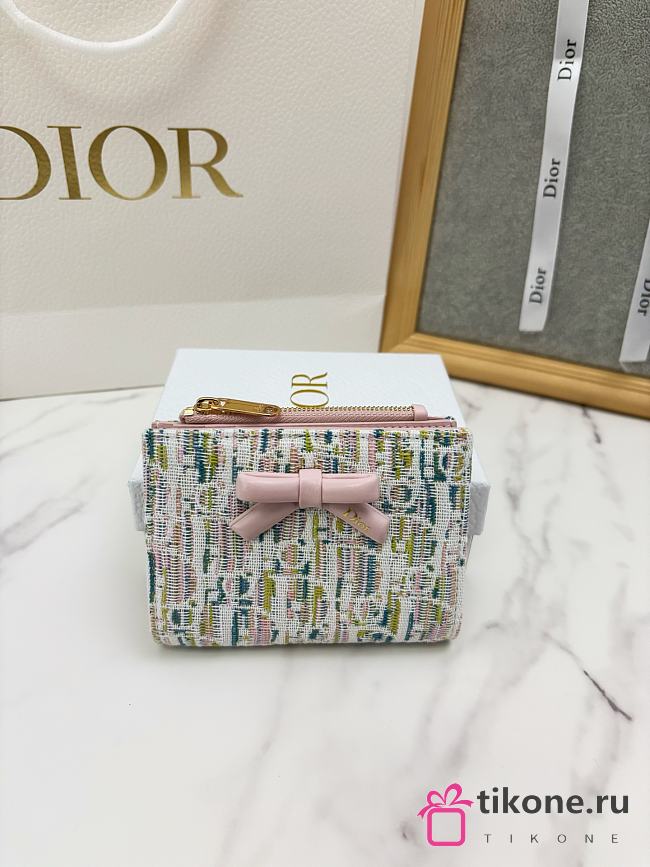 Dior Promenade Dahlia Wallet Multicolor Dior Oblique Pastel Jacquard - 12x9x2cm - 1