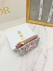 Dior Promenade Dahlia Wallet Multicolor Dior Oblique Pastel Jacquard - 12x9x2cm - 4