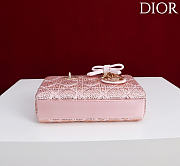 Dior Mini Lady D-Joy Bag Pale Pink Cannage Satin and Strass - 19x10.5x5.5cm - 6