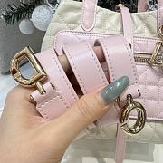 Small Dior Toujours Reversible Vertical Tote Bag Two-Tone Craie and Rose Tendre Macrocannage Supple Calfskin - 18.5x18.5x12cm - 6