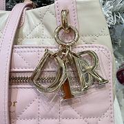 Small Dior Toujours Reversible Vertical Tote Bag Two-Tone Craie and Rose Tendre Macrocannage Supple Calfskin - 18.5x18.5x12cm - 4