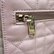 Small Dior Toujours Reversible Vertical Tote Bag Two-Tone Craie and Rose Tendre Macrocannage Supple Calfskin - 18.5x18.5x12cm - 3