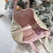 Medium Dior Toujours Reversible Vertical Tote Bag Two-Tone Craie and Rose Tendre Macrocannage Supple Calfskin - 28.5x21.5x17cm - 2
