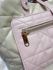 Medium Dior Toujours Reversible Vertical Tote Bag Two-Tone Craie and Rose Tendre Macrocannage Supple Calfskin - 28.5x21.5x17cm - 6