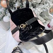 Small Dior Toujours Reversible Vertical Tote Bag Two-Tone Rose Tendre and  Black Macrocannage Supple Calfskin - 18.5x18.5x12cm - 6