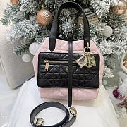 Small Dior Toujours Reversible Vertical Tote Bag Two-Tone Rose Tendre and  Black Macrocannage Supple Calfskin - 18.5x18.5x12cm - 2