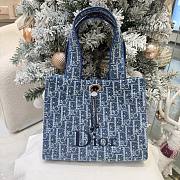 Dioriviera Small Spongy Book Tote Blue Spongy Dior Oblique Fabric - 25.5x21.5x17cm - 1