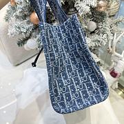 Dioriviera Small Spongy Book Tote Blue Spongy Dior Oblique Fabric - 25.5x21.5x17cm - 5