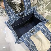 Dioriviera Small Spongy Book Tote Blue Spongy Dior Oblique Fabric - 25.5x21.5x17cm - 2