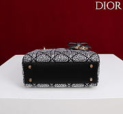 Mini Lady Dior Bag with Chain Black Cannage Satin and Strass - 18x15x7cm - 6
