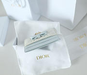 Lady Dior Freesia Card Holder Two-Tone Latte and Ice Blue Cannage Lambskin - 10.5x8x0.5cm - 6