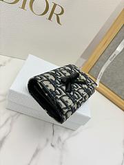 Dior Promenade Glycine Wallet Blue Dior Oblique Jacquard - 11x7.5x3cm - 5