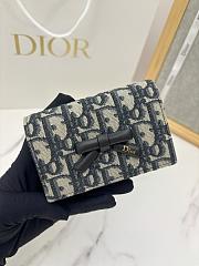 Dior Promenade Glycine Wallet Blue Dior Oblique Jacquard - 11x7.5x3cm - 4