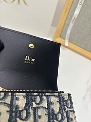 Dior Promenade Glycine Wallet Blue Dior Oblique Jacquard - 11x7.5x3cm - 3