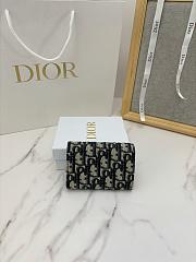 Dior Promenade Glycine Wallet Blue Dior Oblique Jacquard - 11x7.5x3cm - 2