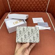 Dior Promenade Glycine Wallet Latte and Gray Dior Oblique Jacquard - 11x7.5x3cm - 5