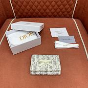 Dior Promenade Glycine Wallet Latte and Gray Dior Oblique Jacquard - 11x7.5x3cm - 4