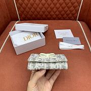 Dior Promenade Glycine Wallet Latte and Gray Dior Oblique Jacquard - 11x7.5x3cm - 3