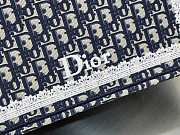 Medium Dior Book Tote with Strap Blue Dior Oblique Embroidery and White Lace - 36x27.5x16.5cm - 6