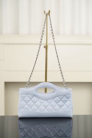 Chanel 31 Nano Shopping Bag Lambskin Gold Tone Metal Light Blue - 20.5x17.5x3.5cm - 3
