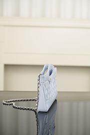 Chanel 31 Nano Shopping Bag Lambskin Gold Tone Metal Light Blue - 20.5x17.5x3.5cm - 4