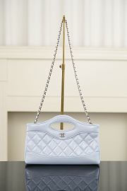 Chanel 31 Nano Shopping Bag Lambskin Gold Tone Metal Light Blue - 20.5x17.5x3.5cm - 6