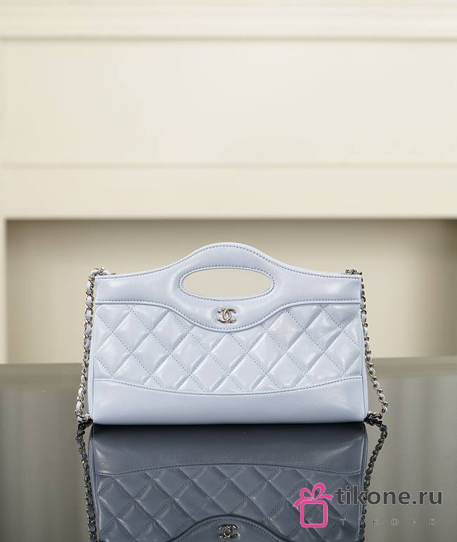 Chanel 31 Nano Shopping Bag Lambskin Gold Tone Metal Light Blue - 20.5x17.5x3.5cm - 1