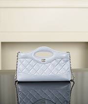 Chanel 31 Nano Shopping Bag Lambskin Gold Tone Metal Light Blue - 20.5x17.5x3.5cm - 1