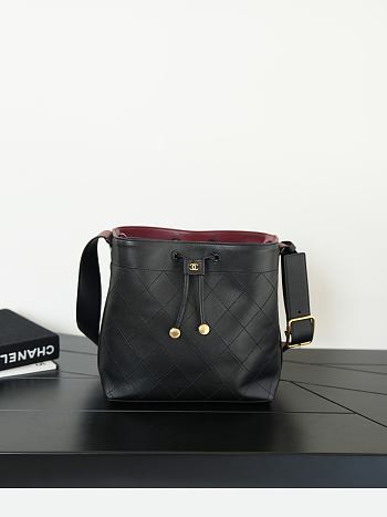Chanel Bucket Bag Calfskin & Gold-Tone Metal Black AS6584 - 23x23x14.5cm