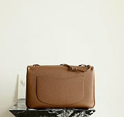 Maxi Flap Bag Grained Calfskin & Silver Metal Camel AS6233 - 38.5x26x11cm - 3
