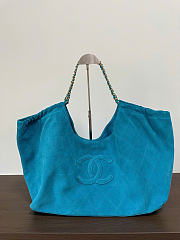 Chanel Shopping Bag Suede Calfskin & Gold-Tone Metal Blue AS6475 - 44.5x24.5x18cm - 1