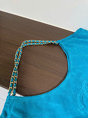 Chanel Shopping Bag Suede Calfskin & Gold-Tone Metal Blue AS6475 - 44.5x24.5x18cm - 3