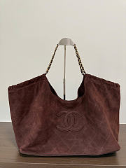 Chanel Shopping Bag Suede Calfskin & Gold-Tone Metal Dark Brown AS6475 - 44.5x24.5x18cm - 1