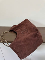 Chanel Shopping Bag Suede Calfskin & Gold-Tone Metal Dark Brown AS6475 - 44.5x24.5x18cm - 5