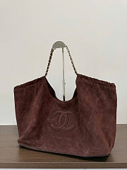 Chanel Shopping Bag Suede Calfskin & Gold-Tone Metal Dark Brown AS6475 - 44.5x24.5x18cm - 3